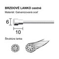 LONGUS Linka hamulcowa ROAD 1,2x2000 mm BOX
