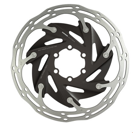 SRAM Brake disc Centerline X road 2 Piece 140mm Black (package includes stainless steel screws) Rounded