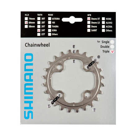 SHIMANO FC-M780 Zębatka 24 zębów XT srebr. 64mm