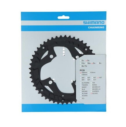 SHIMANO FC-T4010 9-rz. Zębatka 48 zębów Alivio czarny