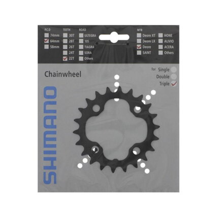 SHIMANO FC-M590 Zębatka 22 zębów Deore czarna 104mm