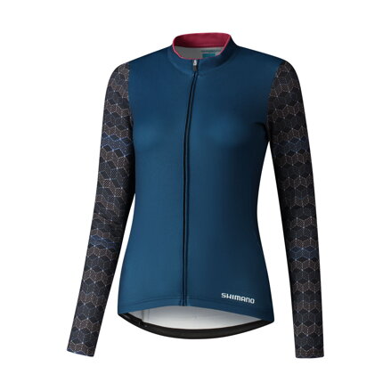 SHIMANO  Koszulka damska KAEDE PRINTED LONG niebieska
