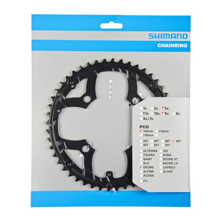 SHIMANO FC-M590/FC-M591 9-rz. Zębatka 48z. czarna 104mm