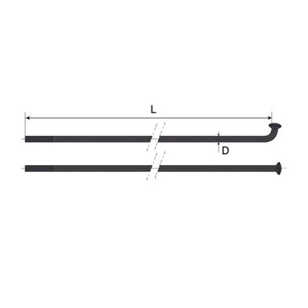 MACH1 Szprychy Inox Plus 2/260 czarne OEM