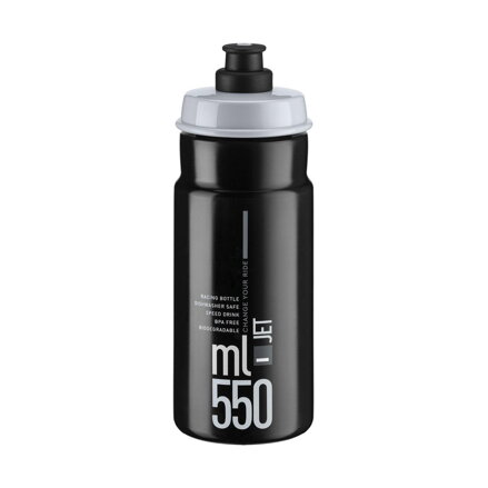 ELITE Bidon JET 550 czarna szare logo