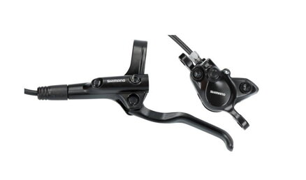 SHIMANO Hamulec hydrauliczny E-MT200 przedni czarny Post Mount przewód 1000 mm + okładziny B05S