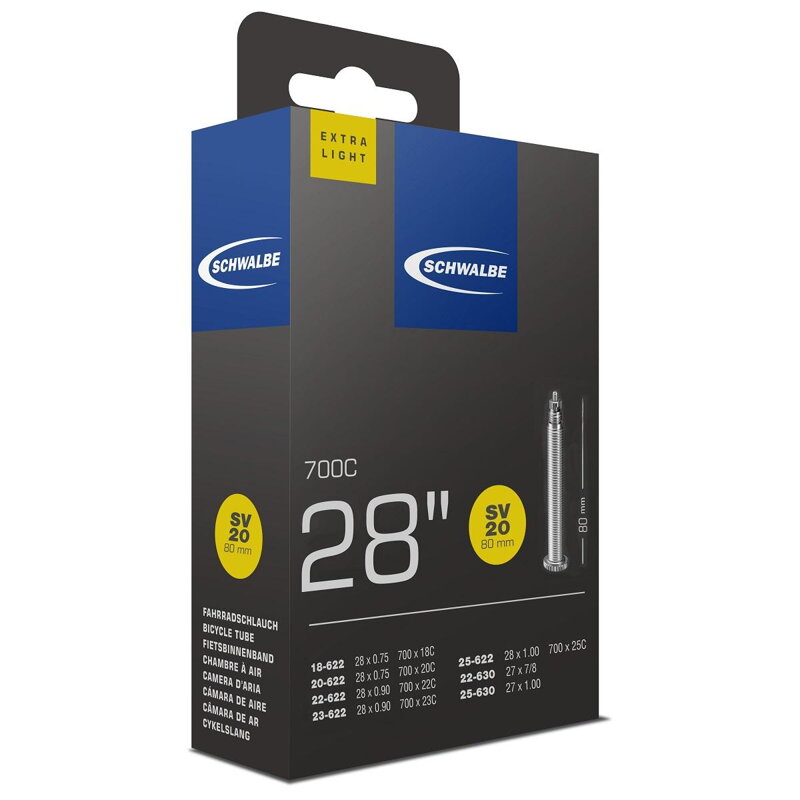 SCHWALBE Dętka SV20 700x18/28C FV 80mm (18/28-622)