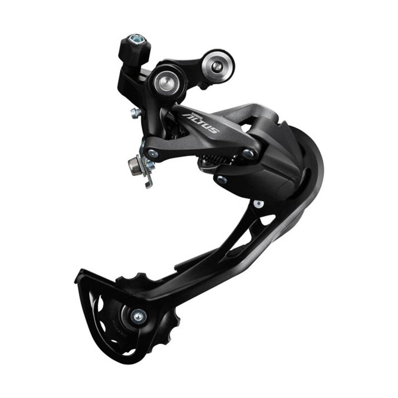 SHIMANO Prehadzovačka Altus M2000 9-k. super dlhé ramienko Shadow čierna